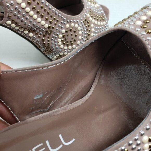 Kiss & Tell Open Toe Beeded Slingback Heels Sz 7 - Picture 8 of 9